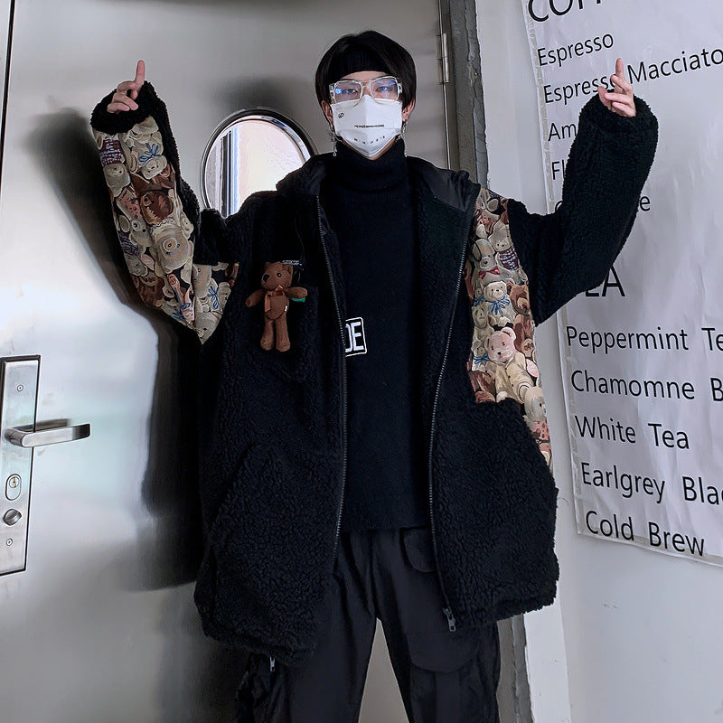 Couples Wear The Same Hip-Hop Street Polar Fleece Padded Jacket Long Sleeves