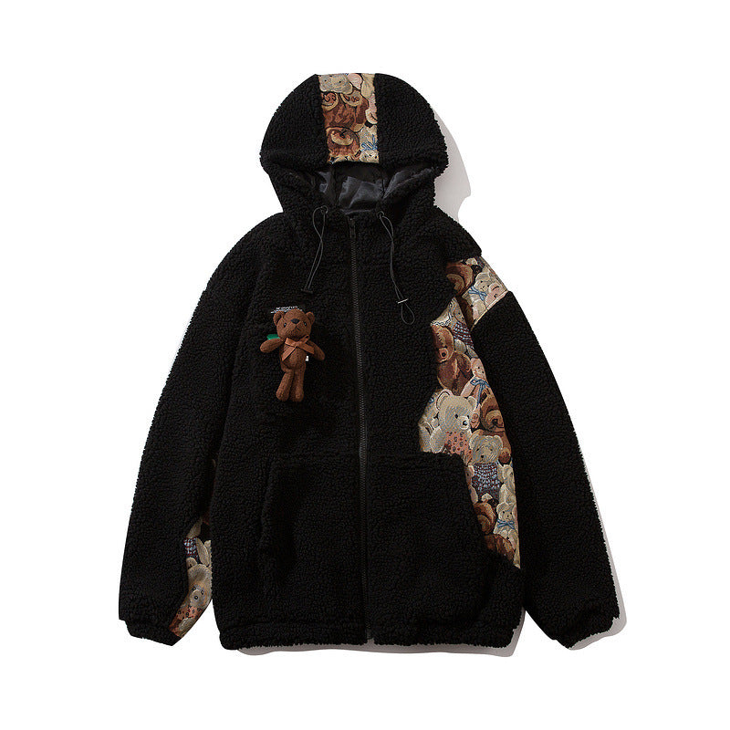 Couples Wear The Same Hip-Hop Street Polar Fleece Padded Jacket Long Sleeves
