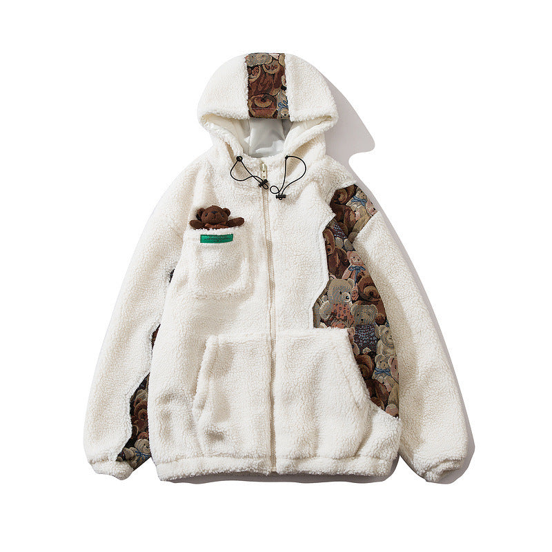 Couples Wear The Same Hip-Hop Street Polar Fleece Padded Jacket Long Sleeves
