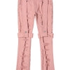 Strap Raw Hem Jeans Hip-hop Street Wear Heavy Pants