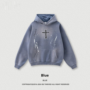 Men's Loose Street Hand-painted Couple Wear Hooded Sweater